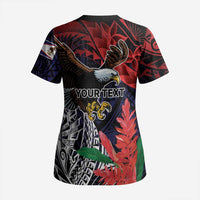 American Samoa Bald Eagle Personalized Scrub Top Samoa Muamua Le Atua LT9 - Polynesian Pride