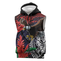 American Samoa Bald Eagle Personalized Sleeveless Zip Hoodie Samoa Muamua Le Atua LT9 Blue - Polynesian Pride