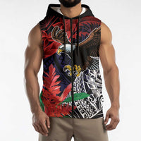 American Samoa Bald Eagle Personalized Sleeveless Zip Hoodie Samoa Muamua Le Atua LT9 - Polynesian Pride
