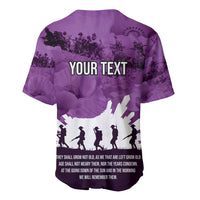 Anzac Day Gallipoli Personalised Baseball Jersey Purple Poppy Flowers