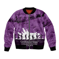Anzac Day Gallipoli Personalised Bomber Jacket Purple Poppy Flowers LT9 Unisex Purple - Polynesian Pride