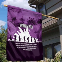 Anzac Day Gallipoli Personalised Garden Flag Purple Poppy Flowers LT9 - Polynesian Pride