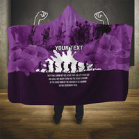 Anzac Day Gallipoli Personalised Hooded Blanket Purple Poppy Flowers LT9 - Polynesian Pride