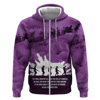 Anzac Day Gallipoli Personalised Hoodie Purple Poppy Flowers
