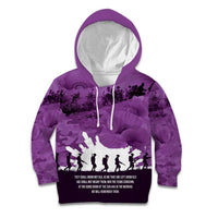 Anzac Day Gallipoli Personalised Kid Hoodie Purple Poppy Flowers