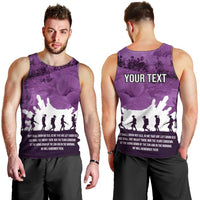 Anzac Day Gallipoli Personalised Men Tank Top Purple Poppy Flowers LT9 - Polynesian Pride
