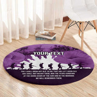 Anzac Day Gallipoli Personalised Round Carpet Purple Poppy Flowers