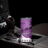 Anzac Day Gallipoli Personalised Skinny Tumbler Purple Poppy Flowers