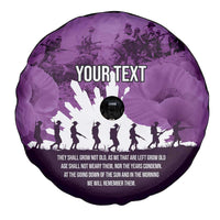 Anzac Day Gallipoli Personalised Spare Tire Cover Purple Poppy Flowers