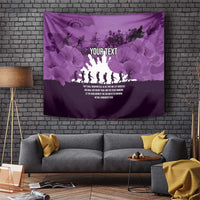 Anzac Day Gallipoli Personalised Tapestry Purple Poppy Flowers