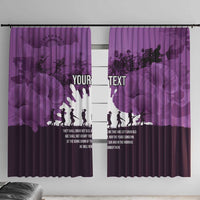 Anzac Day Gallipoli Personalised Window Curtain Purple Poppy Flowers LT9 With Hooks Purple - Polynesian Pride