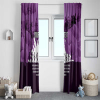 Anzac Day Gallipoli Personalised Window Curtain Purple Poppy Flowers LT9 - Polynesian Pride