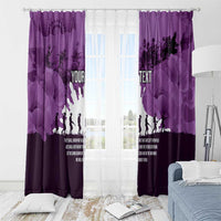 Anzac Day Gallipoli Personalised Window Curtain Purple Poppy Flowers LT9 - Polynesian Pride