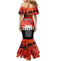 Anzac Day Gallipoli Personalised Family Matching Mermaid Dress and Hawaiian Shirt Red Poppy Flowers