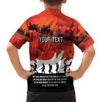 Anzac Day Gallipoli Personalised Family Matching Off The Shoulder Long Sleeve Dress and Hawaiian Shirt Red Poppy Flowers