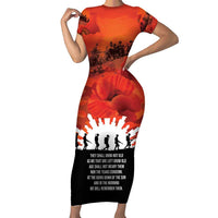 Anzac Day Gallipoli Personalised Family Matching Short Sleeve Bodycon Dress and Hawaiian Shirt Red Poppy Flowers