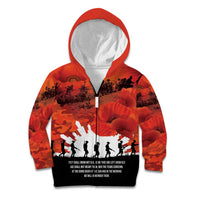 Anzac Day Gallipoli Personalised Kid Hoodie Red Poppy Flowers