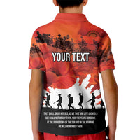 Anzac Day Gallipoli Personalised Kid Polo Shirt Red Poppy Flowers