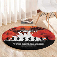 Anzac Day Gallipoli Personalised Round Carpet Red Poppy Flowers
