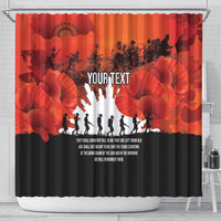Anzac Day Gallipoli Personalised Shower Curtain Red Poppy Flowers