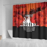 Anzac Day Gallipoli Personalised Shower Curtain Red Poppy Flowers