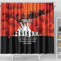 Anzac Day Gallipoli Personalised Shower Curtain Red Poppy Flowers