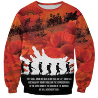 Anzac Day Gallipoli Personalised Sweatshirt Red Poppy Flowers LT9 Unisex Red - Polynesian Pride