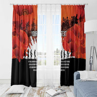 Anzac Day Gallipoli Personalised Window Curtain Red Poppy Flowers LT9 - Polynesian Pride