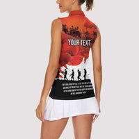 Anzac Day Gallipoli Personalised Women Sleeveless Polo Shirt Red Poppy Flowers