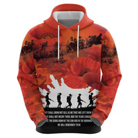 Anzac Day Gallipoli Personalised Zip Hoodie Red Poppy Flowers