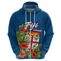 Polynesian Pride Fiji Hoodie Tropical Flowers and Tapa Pattern LT9 - Polynesian Pride