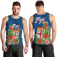 Polynesian Pride Fiji Men Tank Top Tropical Flowers and Tapa Pattern LT9 - Polynesian Pride