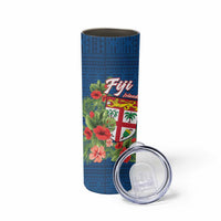 Fiji Island Tropical Flowers and Tapa Pattern Skinny Tumbler LT9 - Polynesian Pride