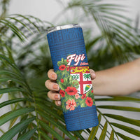 Fiji Island Tropical Flowers and Tapa Pattern Skinny Tumbler LT9 - Polynesian Pride
