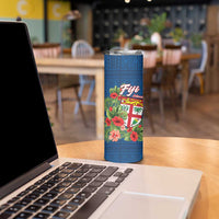 Fiji Island Tropical Flowers and Tapa Pattern Skinny Tumbler LT9 - Polynesian Pride