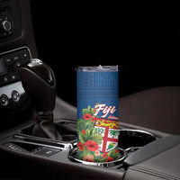 Fiji Island Tropical Flowers and Tapa Pattern Skinny Tumbler LT9 - Polynesian Pride