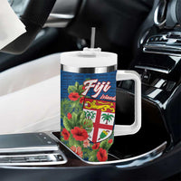 Fiji Island Tropical Flowers and Tapa Pattern Tumbler With Handle LT9 - Polynesian Pride