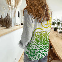 Polynesian Women Casual Shirt Tribal Tattoo Gradient 01 Screen Color LT9 - Polynesian Pride