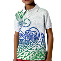Polynesian Kid Polo Shirt Tribal Tattoo Gradient 03 Screen Color LT9 Kid Gradient - Polynesian Pride