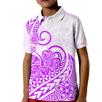 Polynesian Kid Polo Shirt Tribal Tattoo Purple Screen Color LT9 Kid Purple - Polynesian Pride