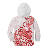 Polynesian Kid Hoodie Tribal Tattoo Red Screen Color LT9 Zip Hoodie Red - Polynesian Pride