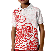 Polynesian Kid Polo Shirt Tribal Tattoo Red Screen Color LT9 Kid Red - Polynesian Pride