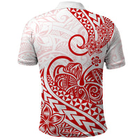 Polynesian Polo Shirt Tribal Tattoo Red Screen Color LT9 - Polynesian Pride