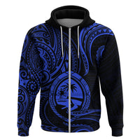 Polynesian Pride Guam Hoodie With Polynesian Tribal Tattoo and Coat of Arms Blue Version LT9 - Polynesian Pride