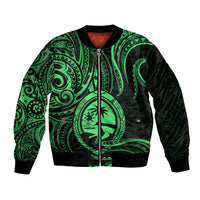 Polynesian Pride Guam Bomber Jacket With Polynesian Tribal Tattoo and Coat of Arms Green Version LT9 Unisex Green - Polynesian Pride