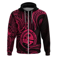 Polynesian Pride Guam Hoodie With Polynesian Tribal Tattoo and Coat of Arms Pink Version LT9 - Polynesian Pride