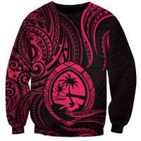 Polynesian Pride Guam Sweatshirt With Polynesian Tribal Tattoo and Coat of Arms Pink Version LT9 Unisex Pink - Polynesian Pride