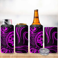 Polynesian Guam Coat of Arms 4 in 1 Can Cooler Tumbler Polynesian Tribal Tattoo Purple Version