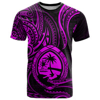 Polynesian Pride Guam T Shirt With Polynesian Tribal Tattoo and Coat of Arms Purple Version LT9 Purple - Polynesian Pride