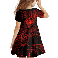 Polynesian Guam Coat of Arms Family Matching Puletasi and Hawaiian Shirt Polynesian Tribal Tattoo Red Version LT9 - Polynesian Pride